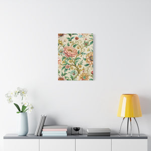 Folk Floral Pattern, Chinese Inspired 01 - 18 in x 24 in Matte Canvas, Stretched, 1.25 in
