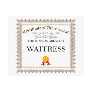 World's Greatest Waitress - 14 in x 11 in Matte Poster