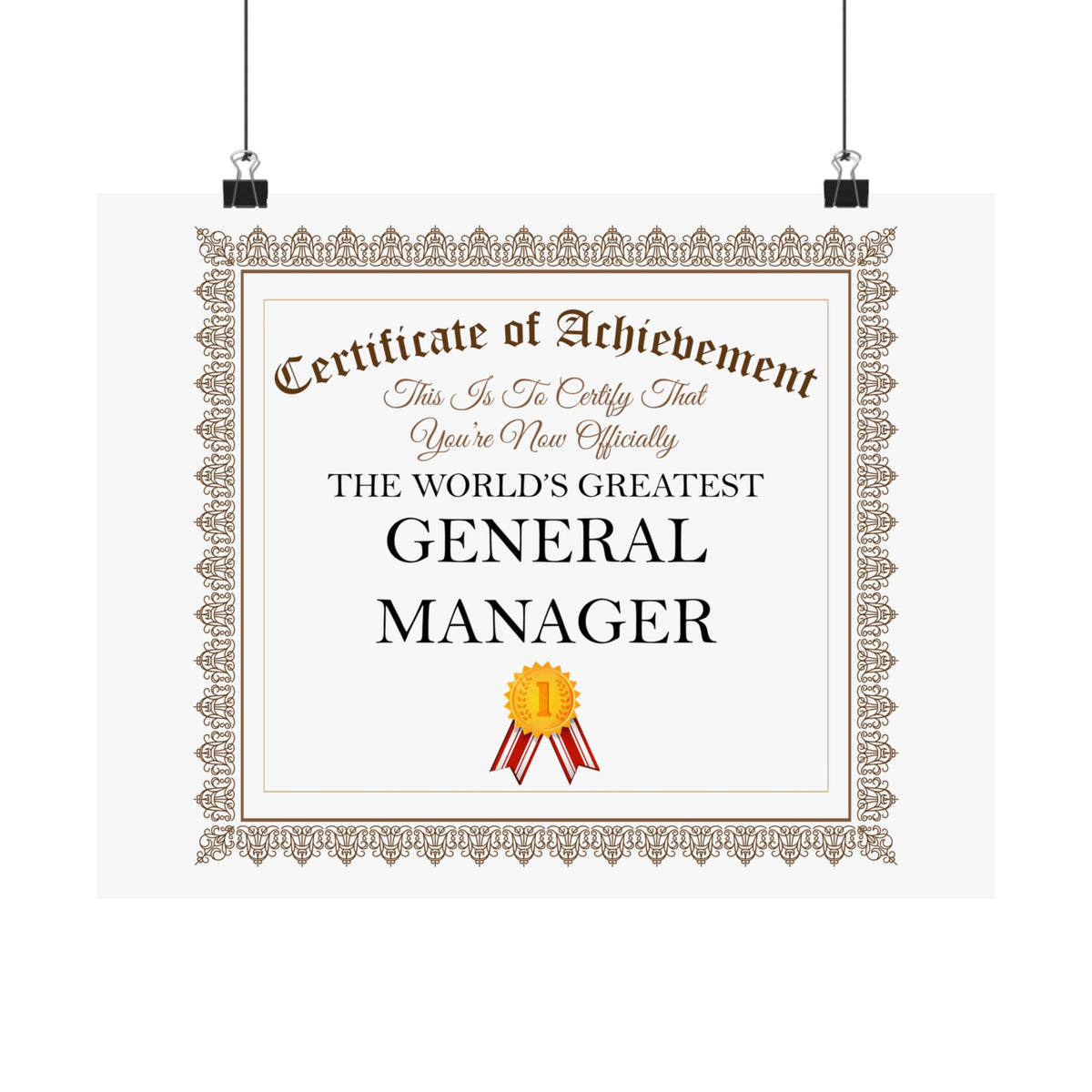 World's Greatest General Manager - 14 in x 11 in Matte Poster