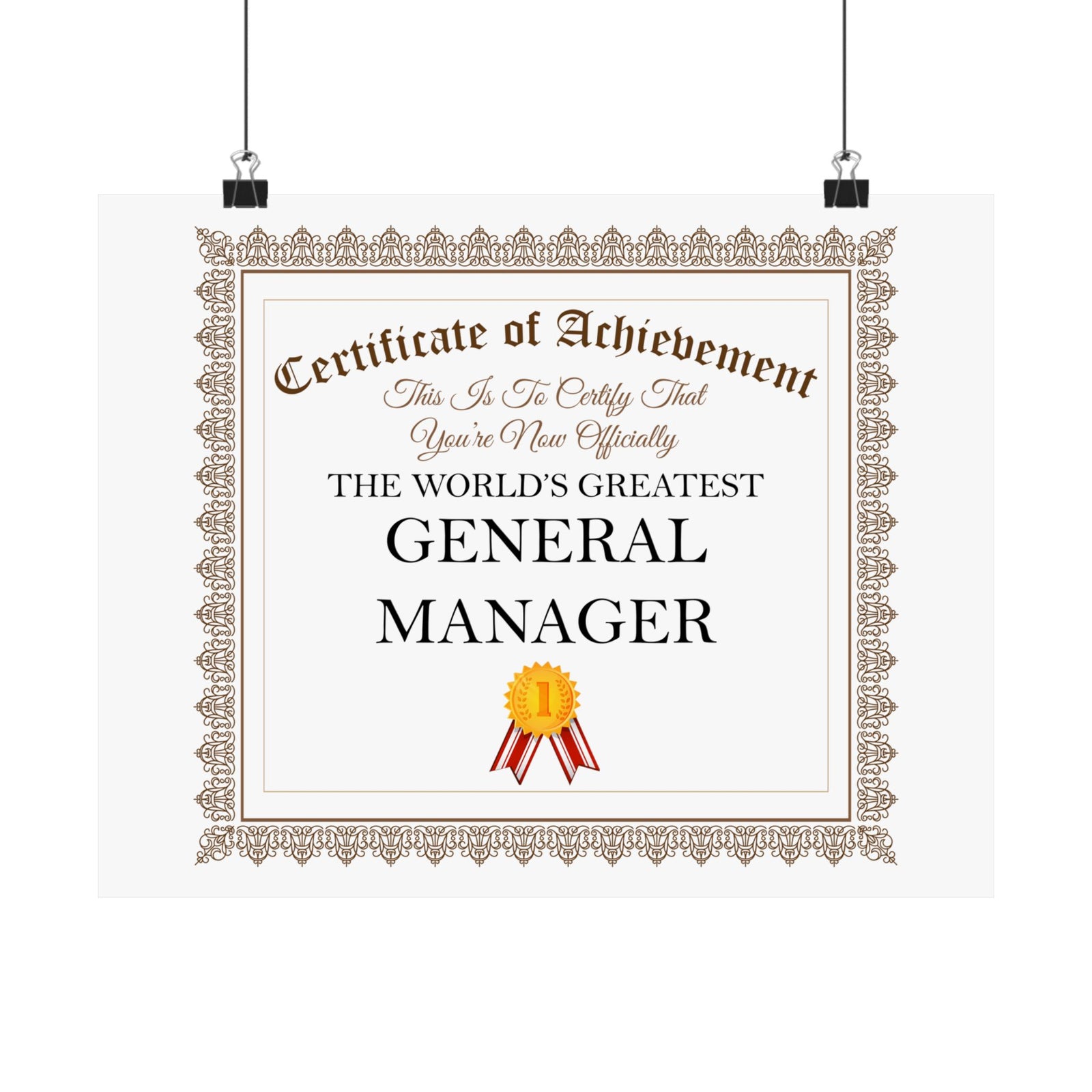 World's Greatest General Manager - 14 in x 11 in Matte Poster