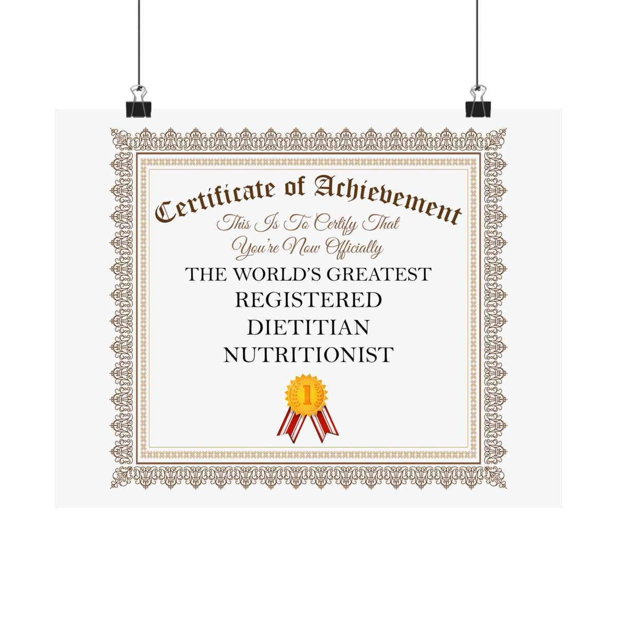 World's Greatest Registered Dietitian Nutritionist - 14 in x 11 in Matte Poster