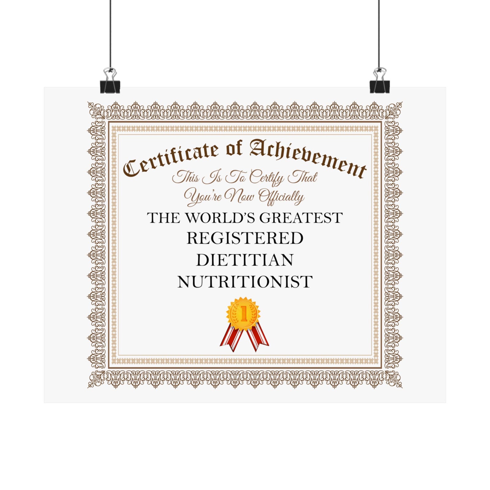 World's Greatest Registered Dietitian Nutritionist - 14 in x 11 in Matte Poster