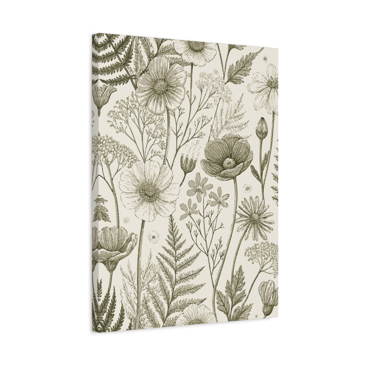Wildflowers Pattern 149 - 18 in x 24 in Matte Canvas, Stretched, 1.25 in