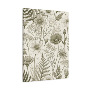 Wildflowers Pattern 149 - 18 in x 24 in Matte Canvas, Stretched, 1.25 in