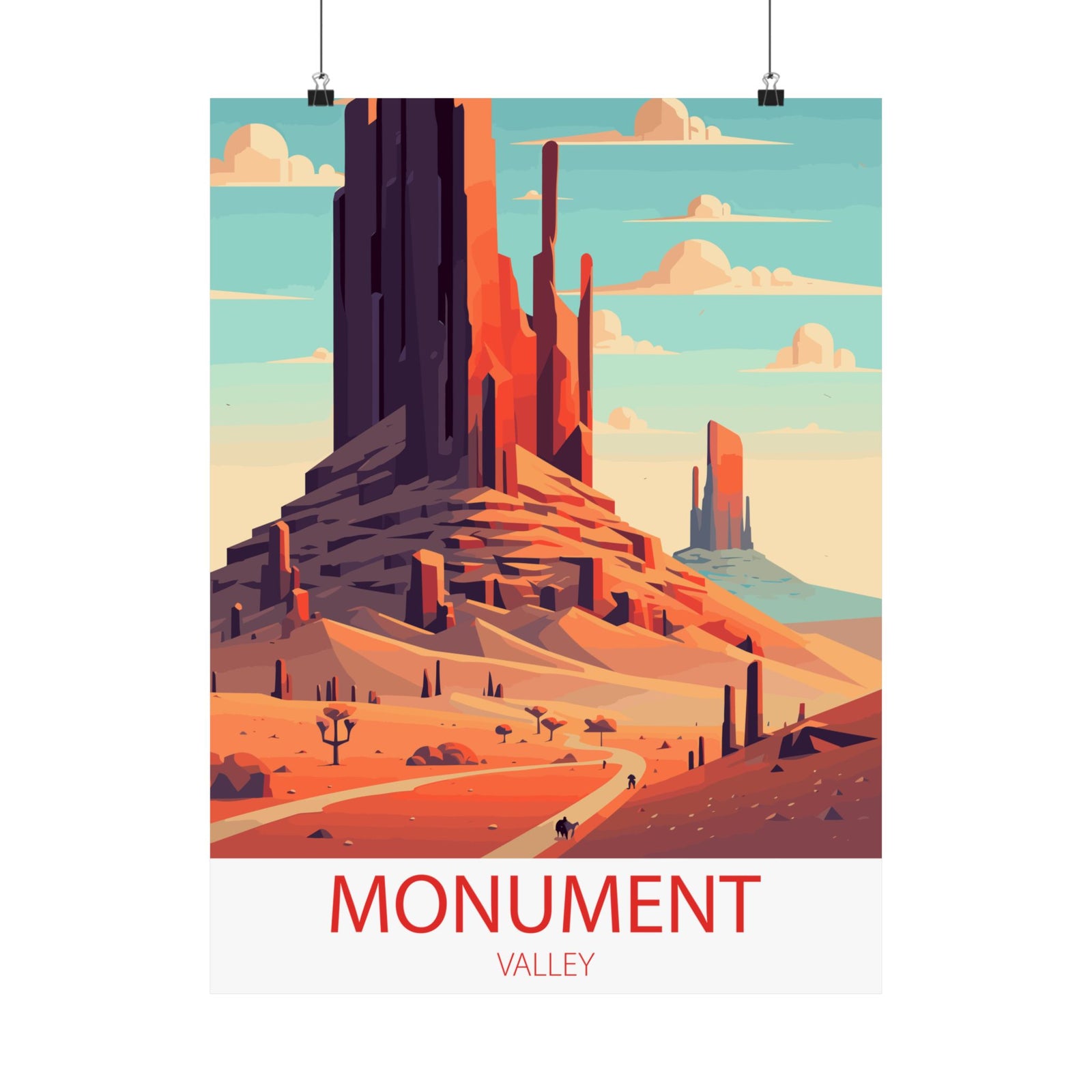 Famous Travel Destinations - Monument Valley, Navajo Tribal Park - 18 in x 24 in Matte Poster
