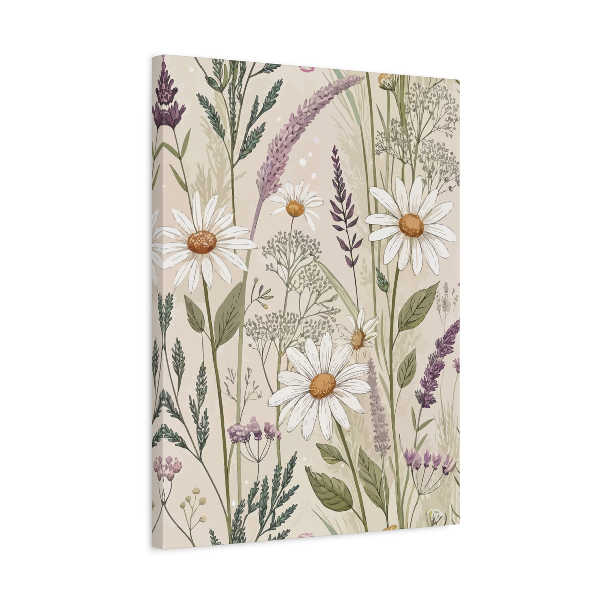 Wildflowers Pattern 147 - 18 in x 24 in Matte Canvas, Stretched, 1.25 in