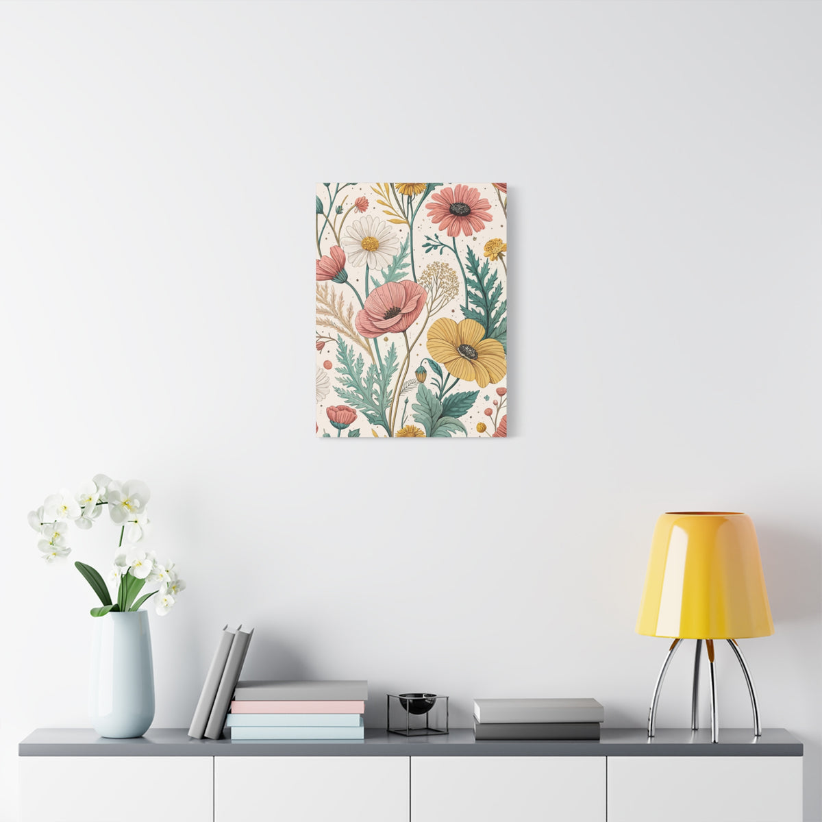 Wildflowers Pattern 111 - 18 in x 24 in Matte Canvas, Stretched, 1.25 in