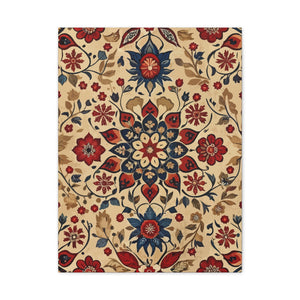 Folk Floral Pattern, Moroccan Inspired 09 - 18 in x 24 in Matte Canvas, Stretched, 1.25 in