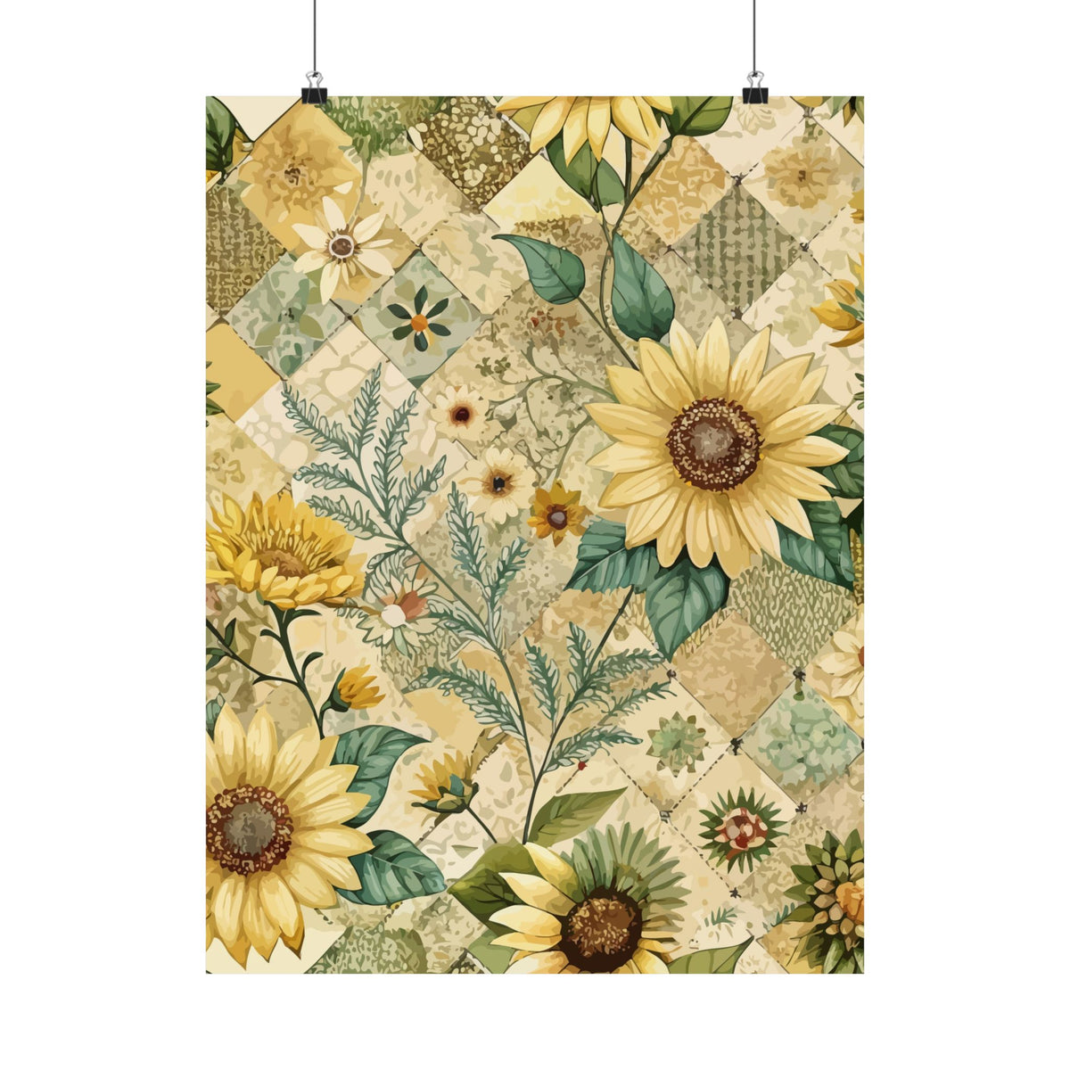 Folk Floral Pattern, Appalachian Inspired 03 - 18 in x 24 in Matte Poster