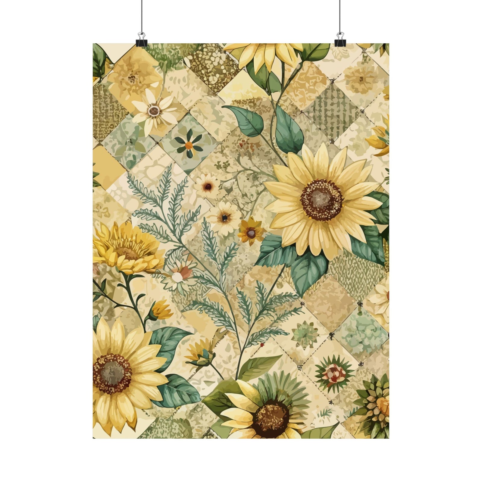 Folk Floral Pattern, Appalachian Inspired 03 - 18 in x 24 in Matte Poster