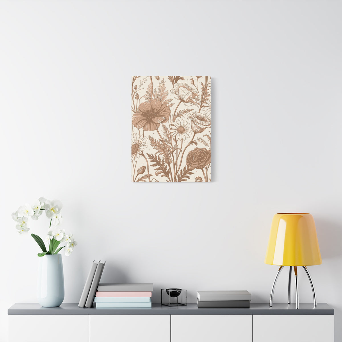 Wildflowers Pattern 179 - 18 in x 24 in Matte Canvas, Stretched, 1.25 in