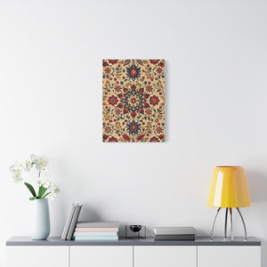 Folk Floral Pattern, Moroccan Inspired 09 - 18 in x 24 in Matte Canvas, Stretched, 1.25 in