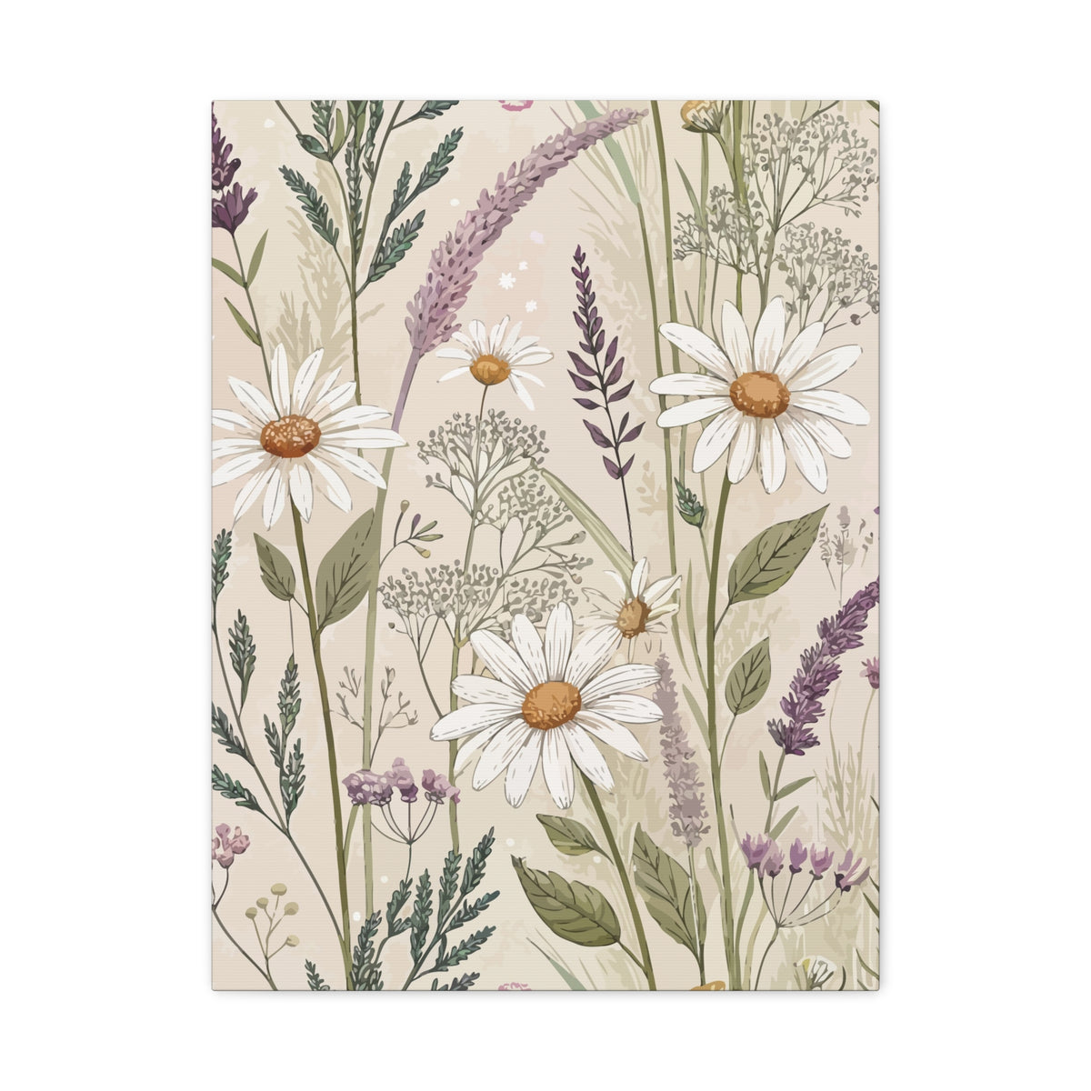 Wildflowers Pattern 147 - 18 in x 24 in Matte Canvas, Stretched, 1.25 in
