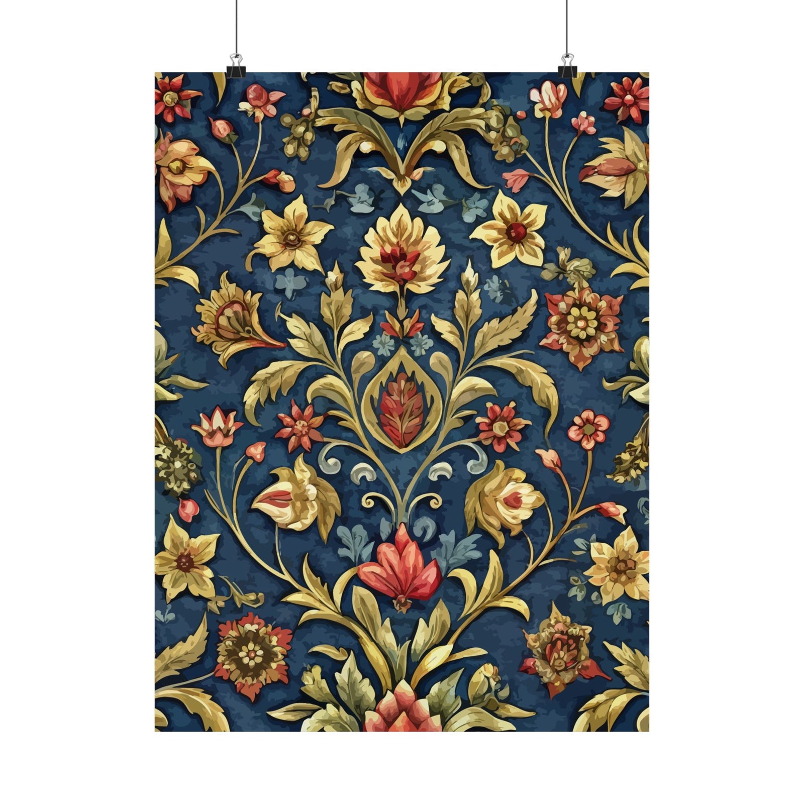 Folk Floral Pattern, Iranian Inspired 02 - 18 in x 24 in Matte Poster