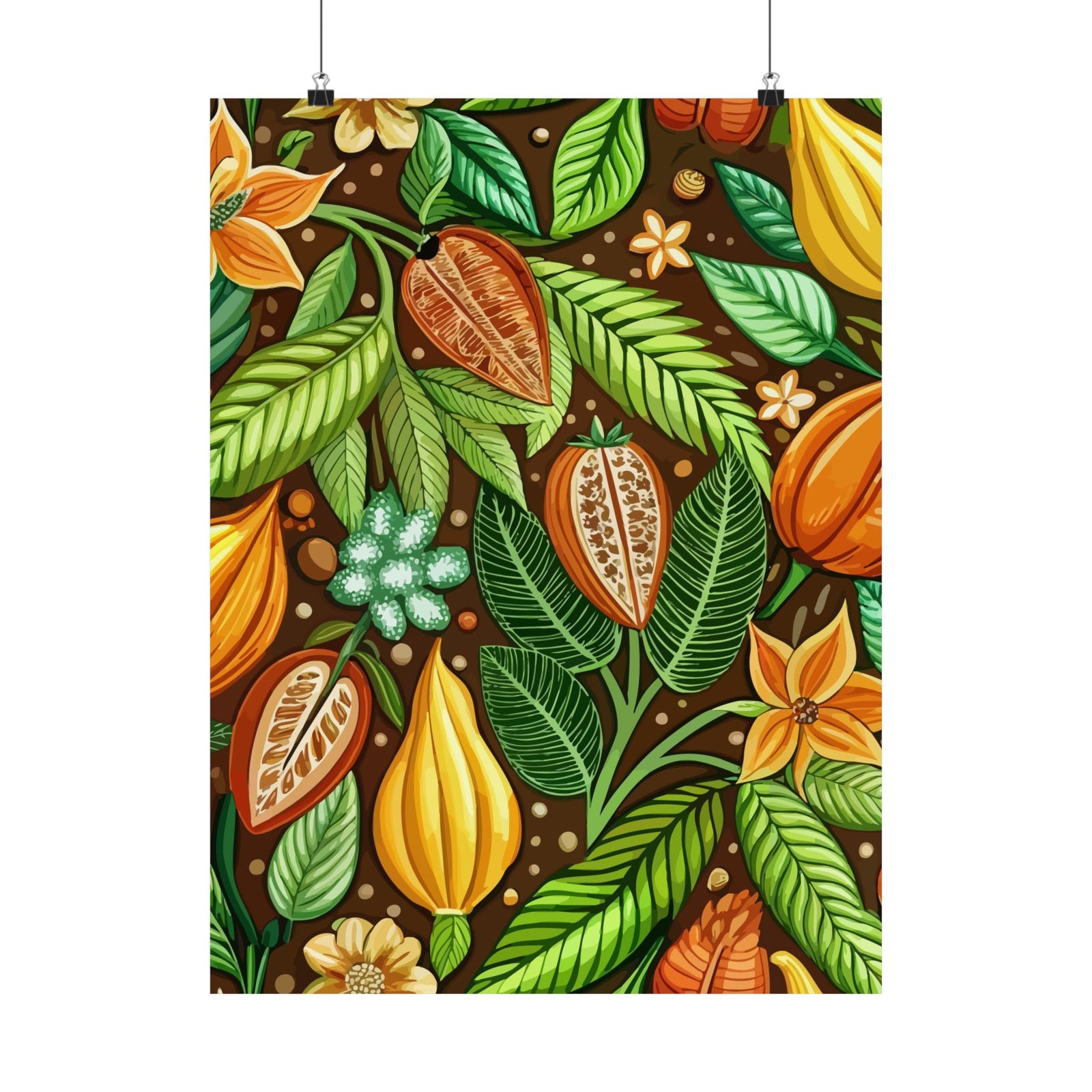 Folk Floral Pattern, Mayan Inspired 01 - 18 in x 24 in Matte Poster