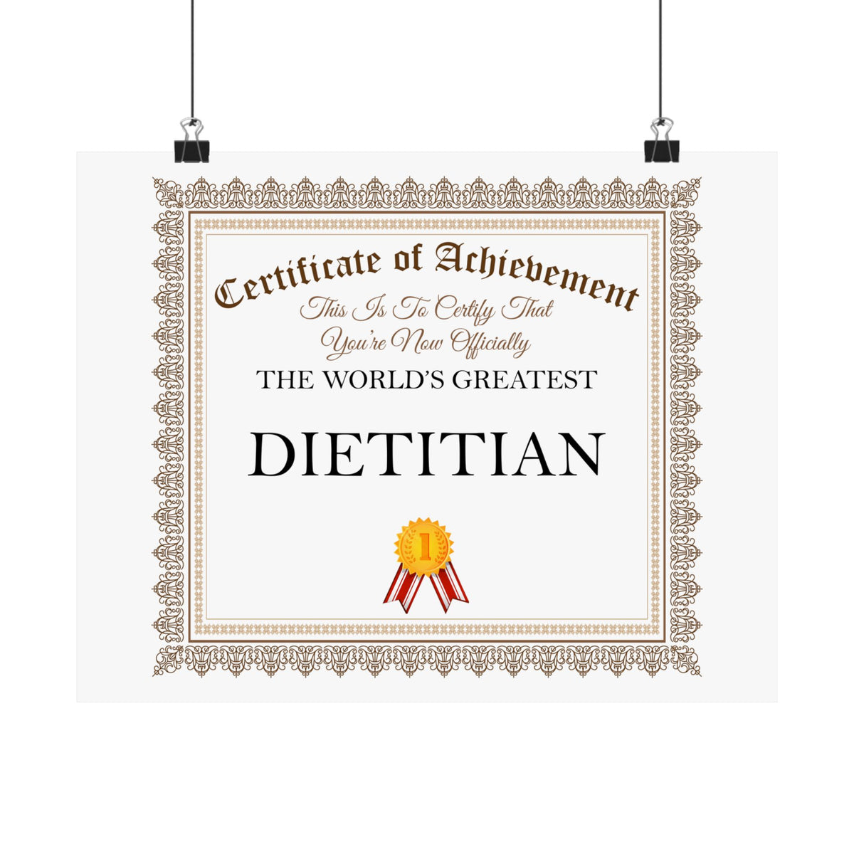 World's Greatest Dietitian - 14 in x 11 in Matte Poster