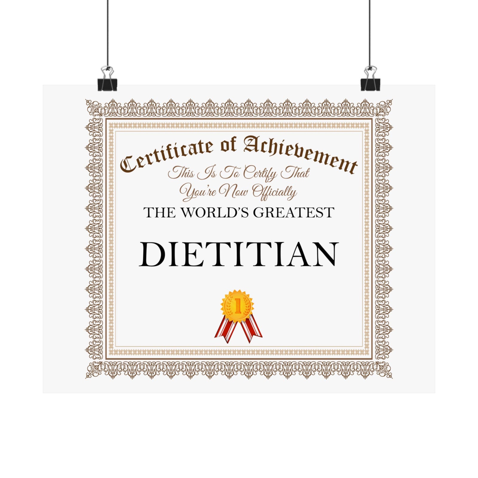 World's Greatest Dietitian - 14 in x 11 in Matte Poster