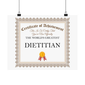 World's Greatest Dietitian - 14 in x 11 in Matte Poster