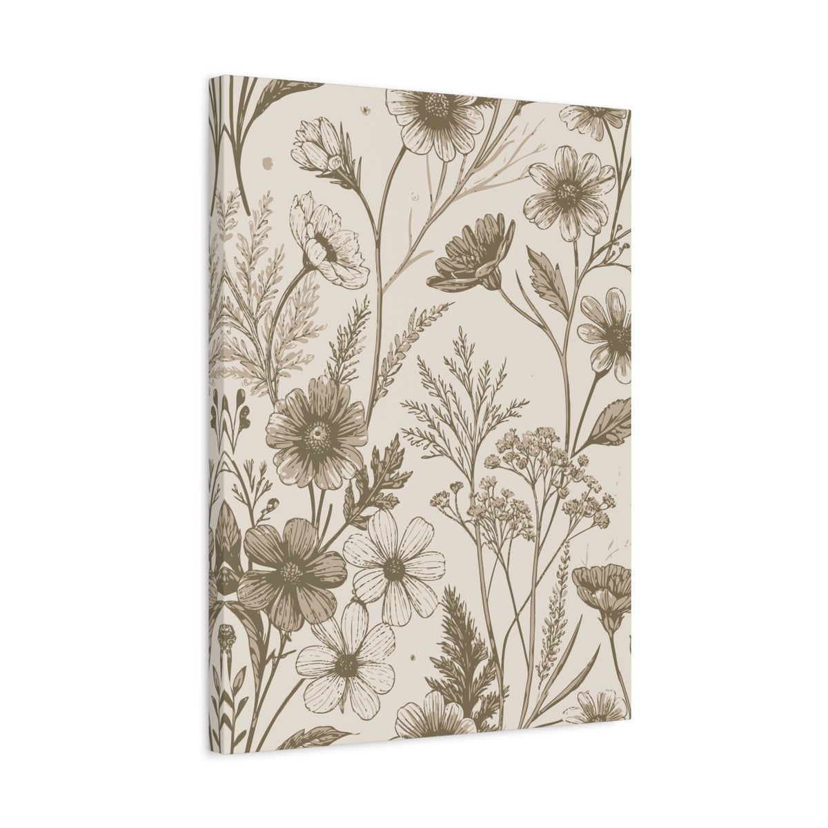 Wildflowers Pattern 100 - 18 in x 24 in Matte Canvas, Stretched, 1.25 in