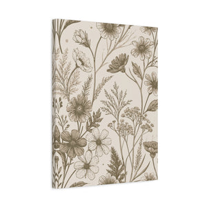 Wildflowers Pattern 100 - 18 in x 24 in Matte Canvas, Stretched, 1.25 in