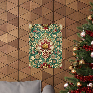 Folk Floral Pattern, Mughal Inspired 02 - 18 in x 24 in Matte Poster