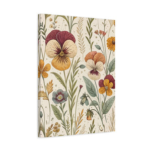 Wildflowers Pattern 010 - 18 in x 24 in Matte Canvas, Stretched, 1.25 in