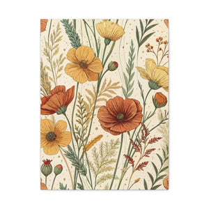 Wildflowers Pattern 007 - 18 in x 24 in Matte Canvas, Stretched, 1.25 in