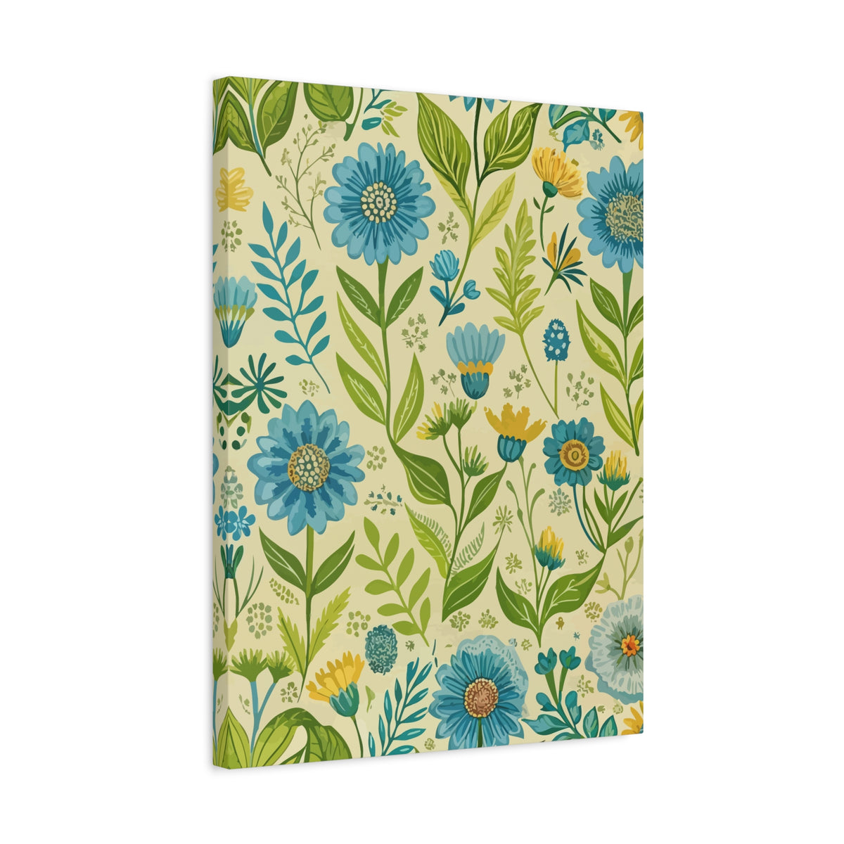 Folk Floral Pattern, Baltic Inspired 02 - 18 in x 24 in Matte Canvas, Stretched, 1.25 in