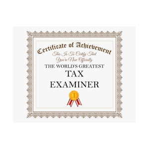World's Greatest Tax Examiner - 14 in x 11 in Matte Poster