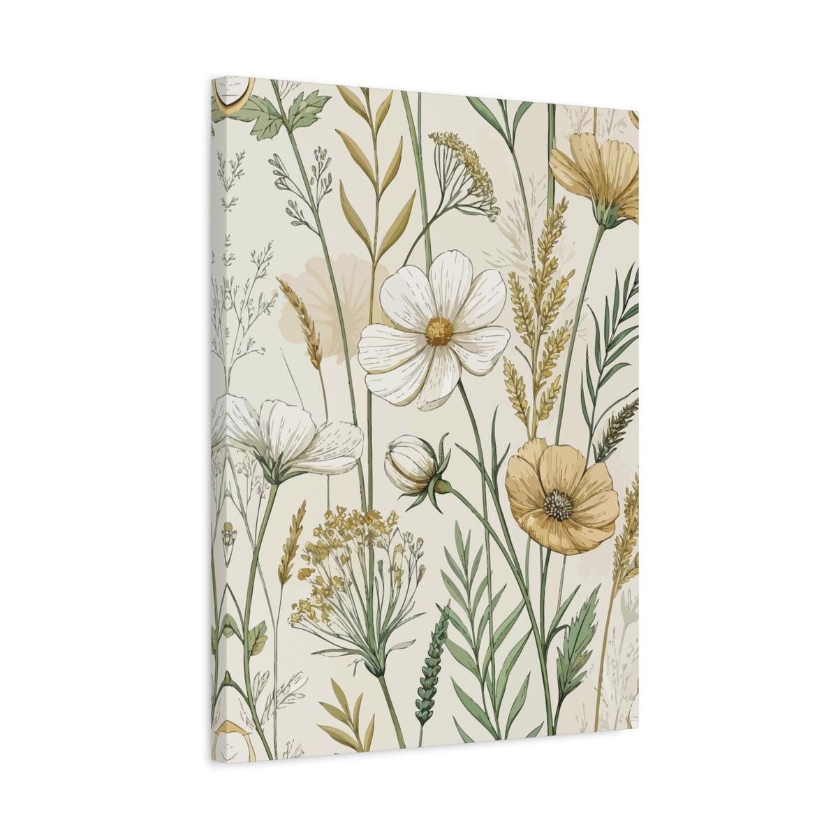 Wildflowers Pattern 042 - 18 in x 24 in Matte Canvas, Stretched, 1.25 in