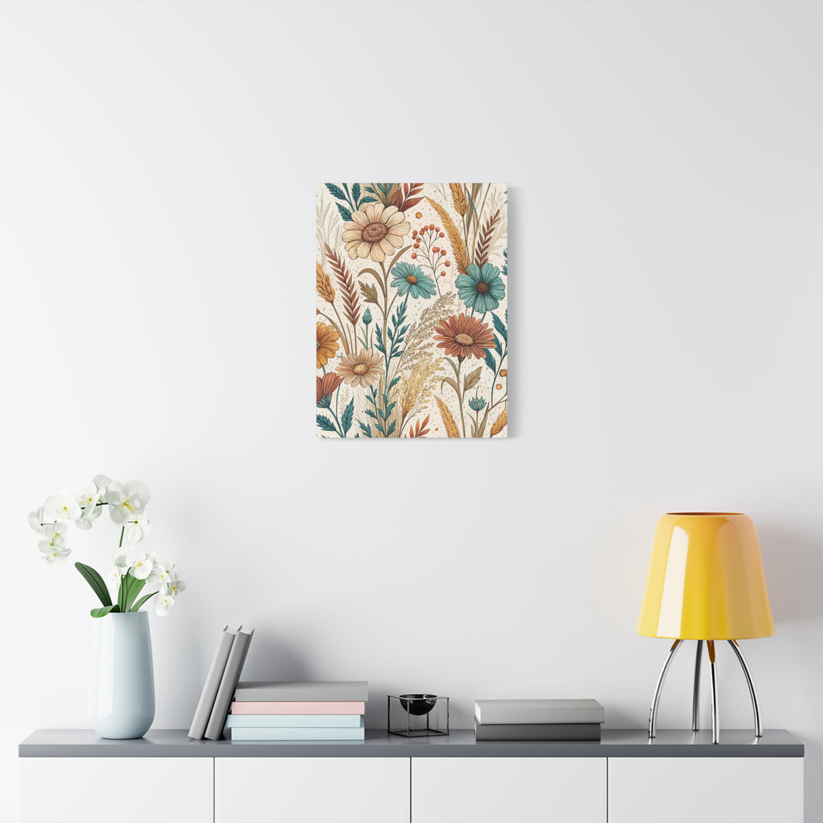 Wildflowers Pattern 006 - 18 in x 24 in Matte Canvas, Stretched, 1.25 in