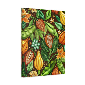Folk Floral Pattern, Mayan Inspired 01 - 18 in x 24 in Matte Canvas, Stretched, 1.25 in