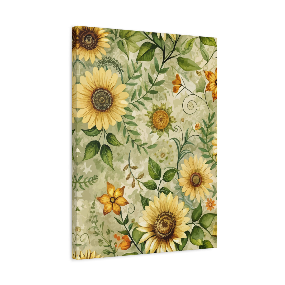 Folk Floral Pattern, Appalachian Inspired 04 - 18 in x 24 in Matte Canvas, Stretched, 1.25 in