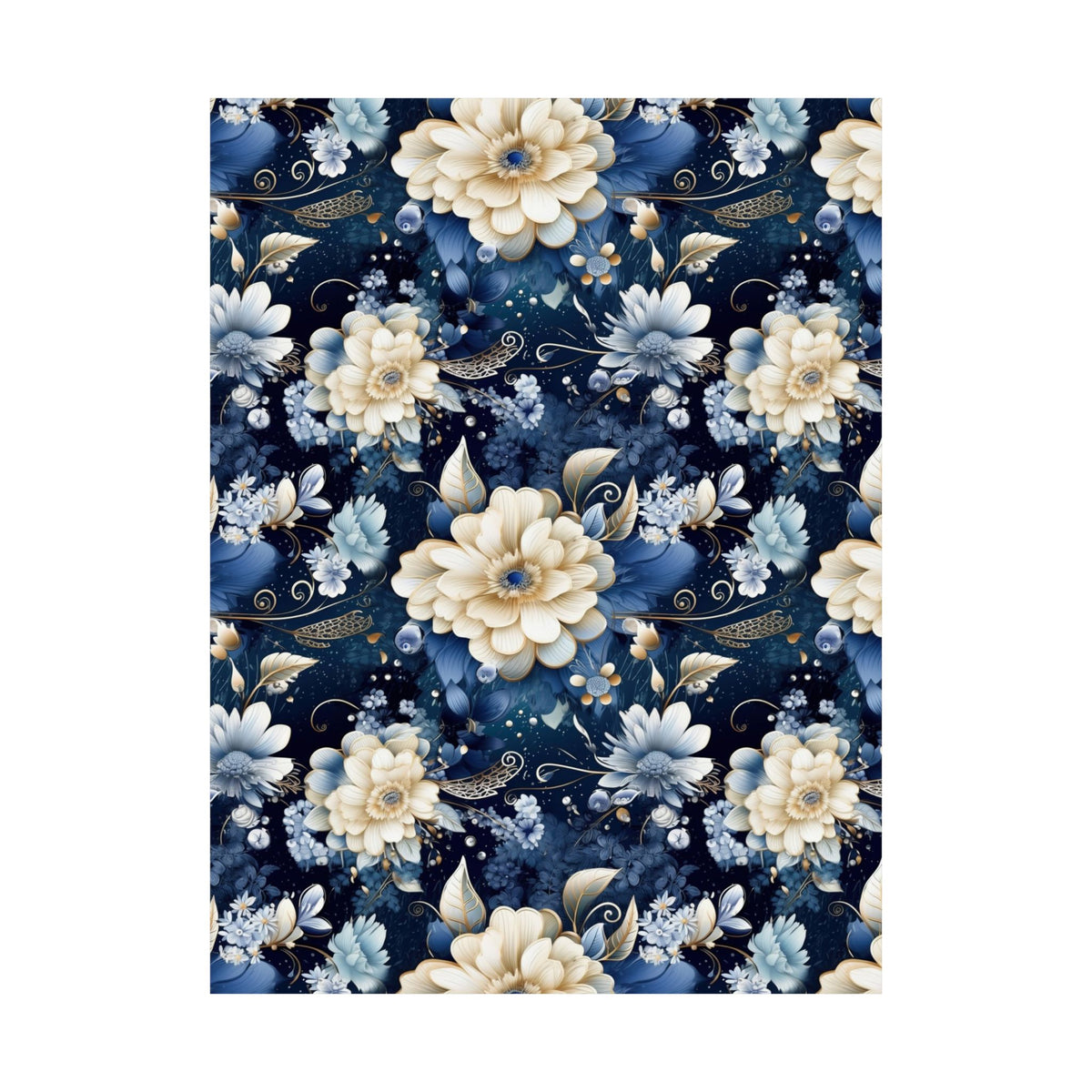 Nocturnal Bloom Pattern 001 - 18 in x 24 in Matte Poster