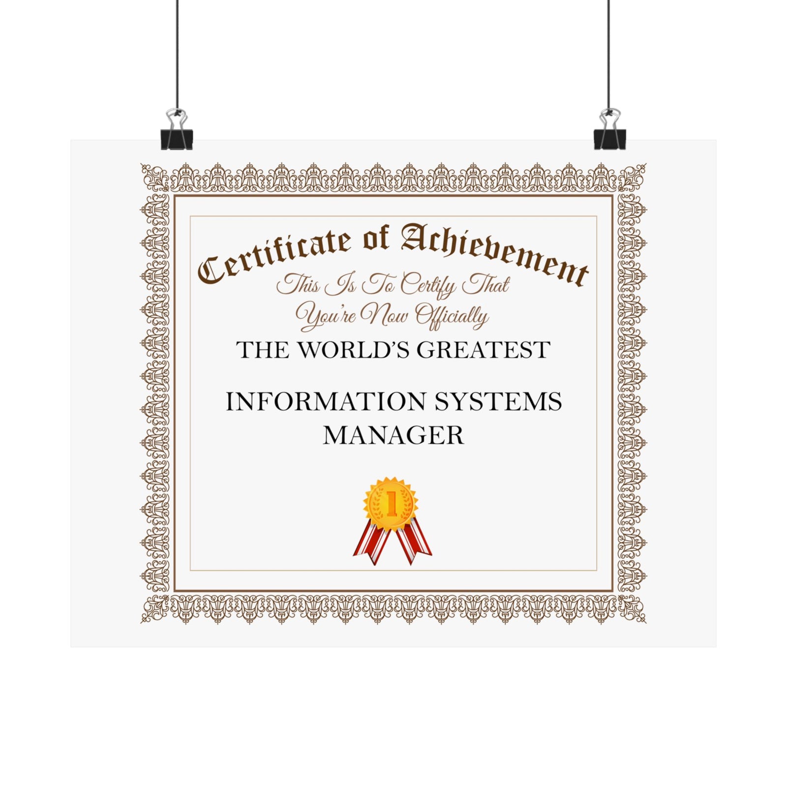 World's Greatest Information Systems Manager - 14 in x 11 in Matte Poster
