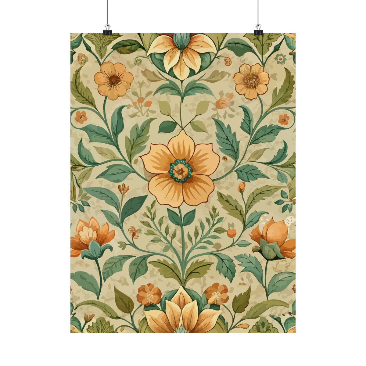 Folk Floral Pattern, Armenian Inspired 02 - 18 in x 24 in Matte Poster