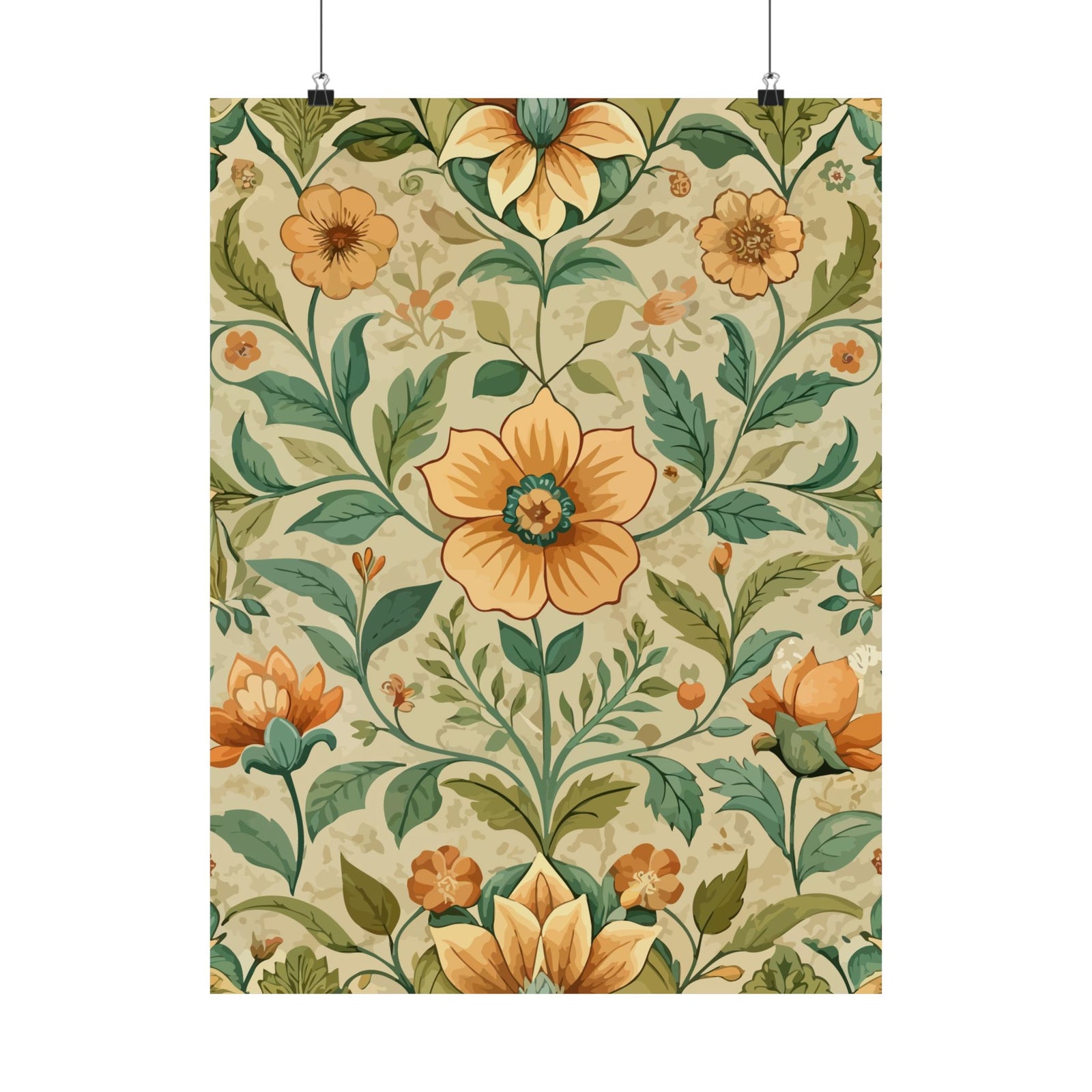 Folk Floral Pattern, Armenian Inspired 02 - 18 in x 24 in Matte Poster