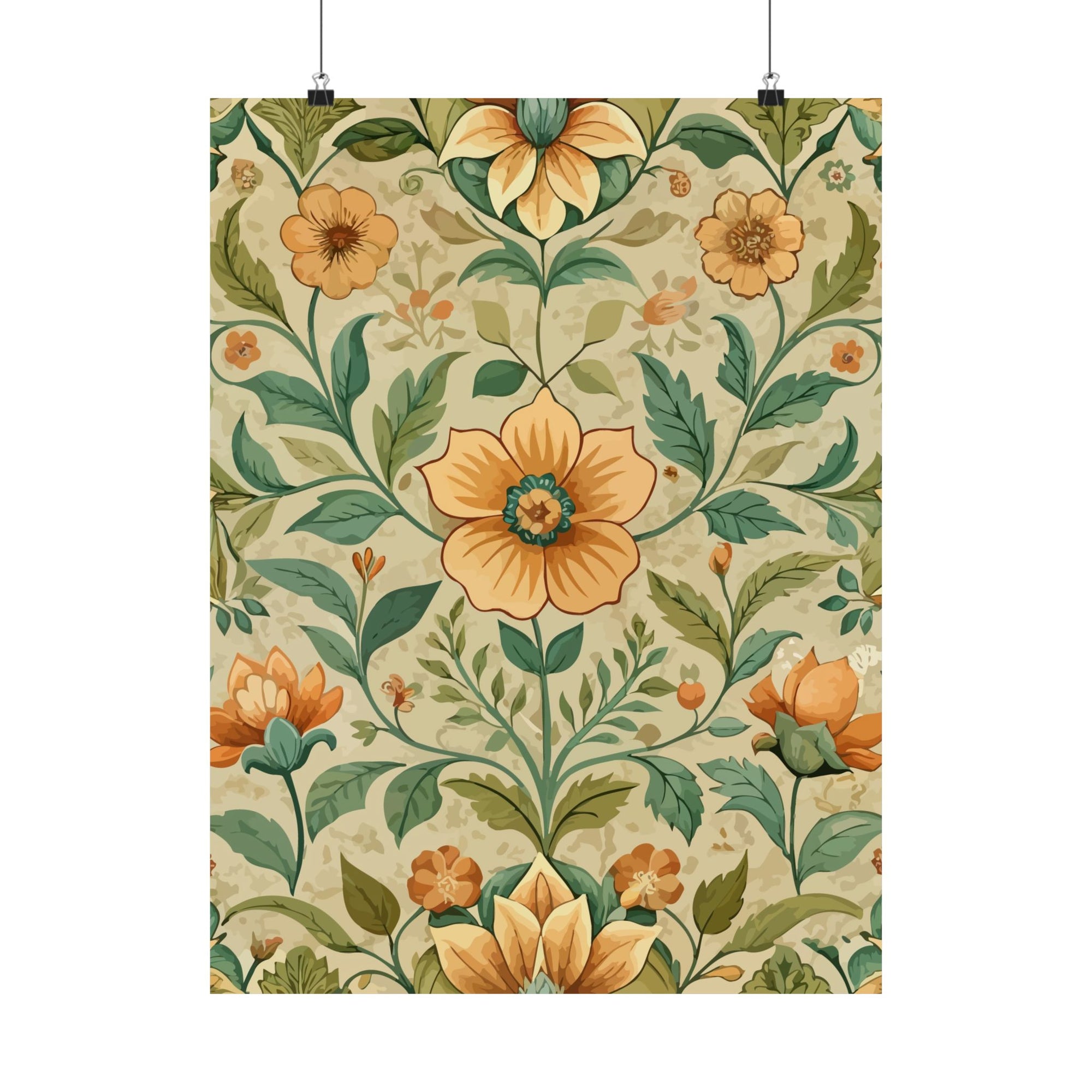 Folk Floral Pattern, Armenian Inspired 02 - 18 in x 24 in Matte Poster