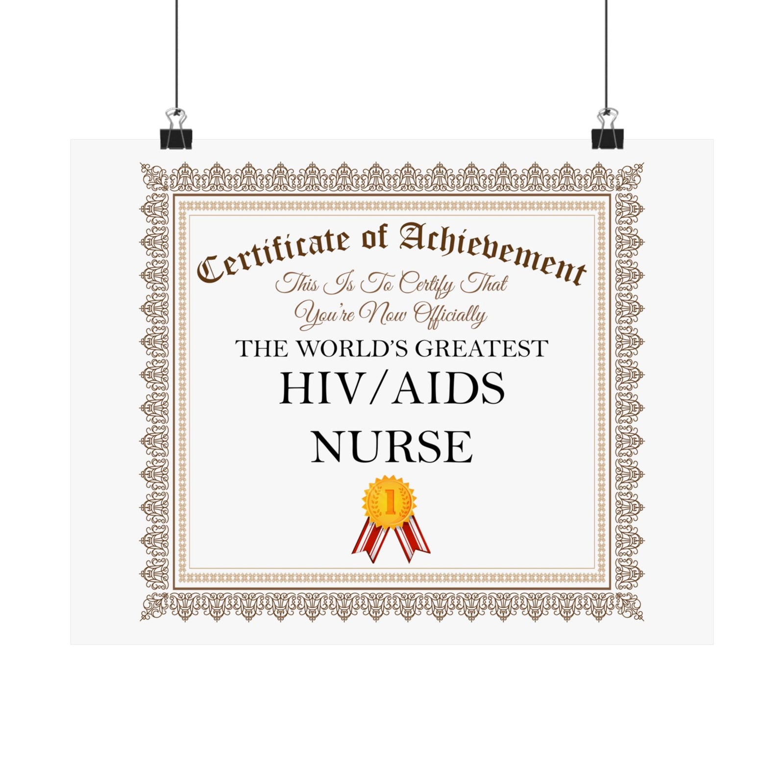 World's Greatest HIV AIDS Nurse - 14 in x 11 in Matte Poster