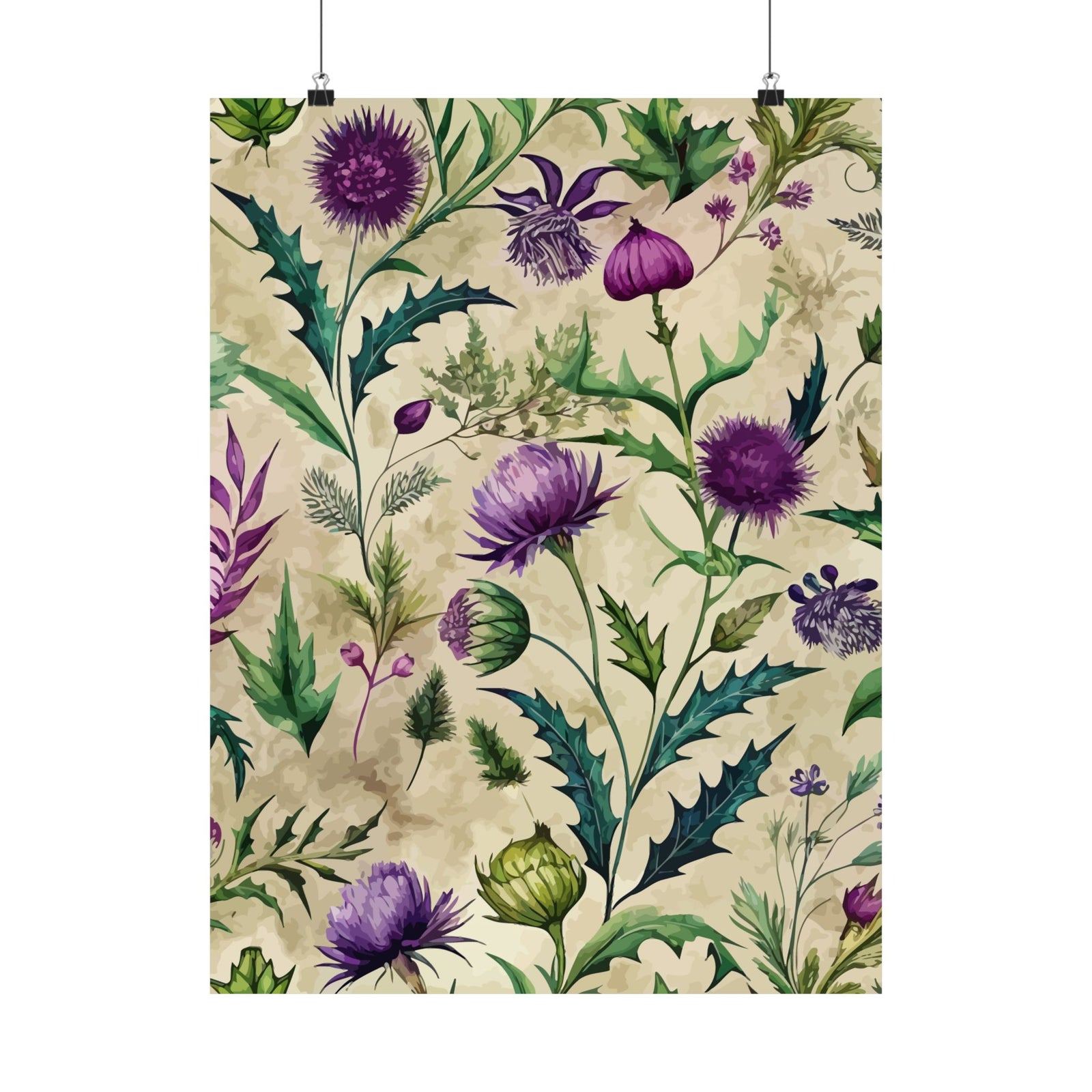 Folk Floral Pattern, Scottish Inspired 01 - 18 in x 24 in Matte Poster