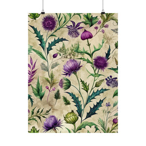 Folk Floral Pattern, Scottish Inspired 01 - 18 in x 24 in Matte Poster
