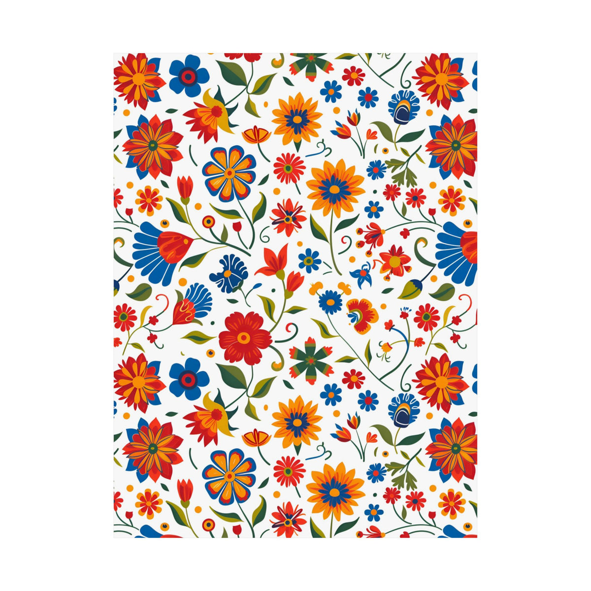 Mexican Floral Fiesta Pattern 014 - 18 in x 24 in Matte Poster