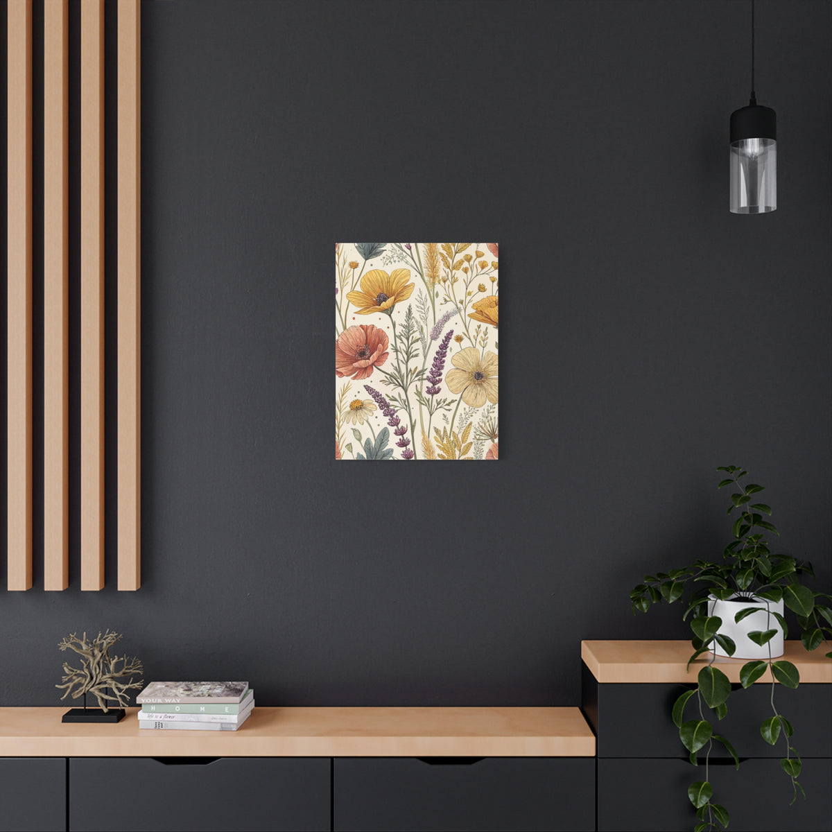 Wildflowers Pattern 005 - 18 in x 24 in Matte Canvas, Stretched, 1.25 in
