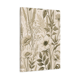 Wildflowers Pattern 117 - 18 in x 24 in Matte Canvas, Stretched, 1.25 in