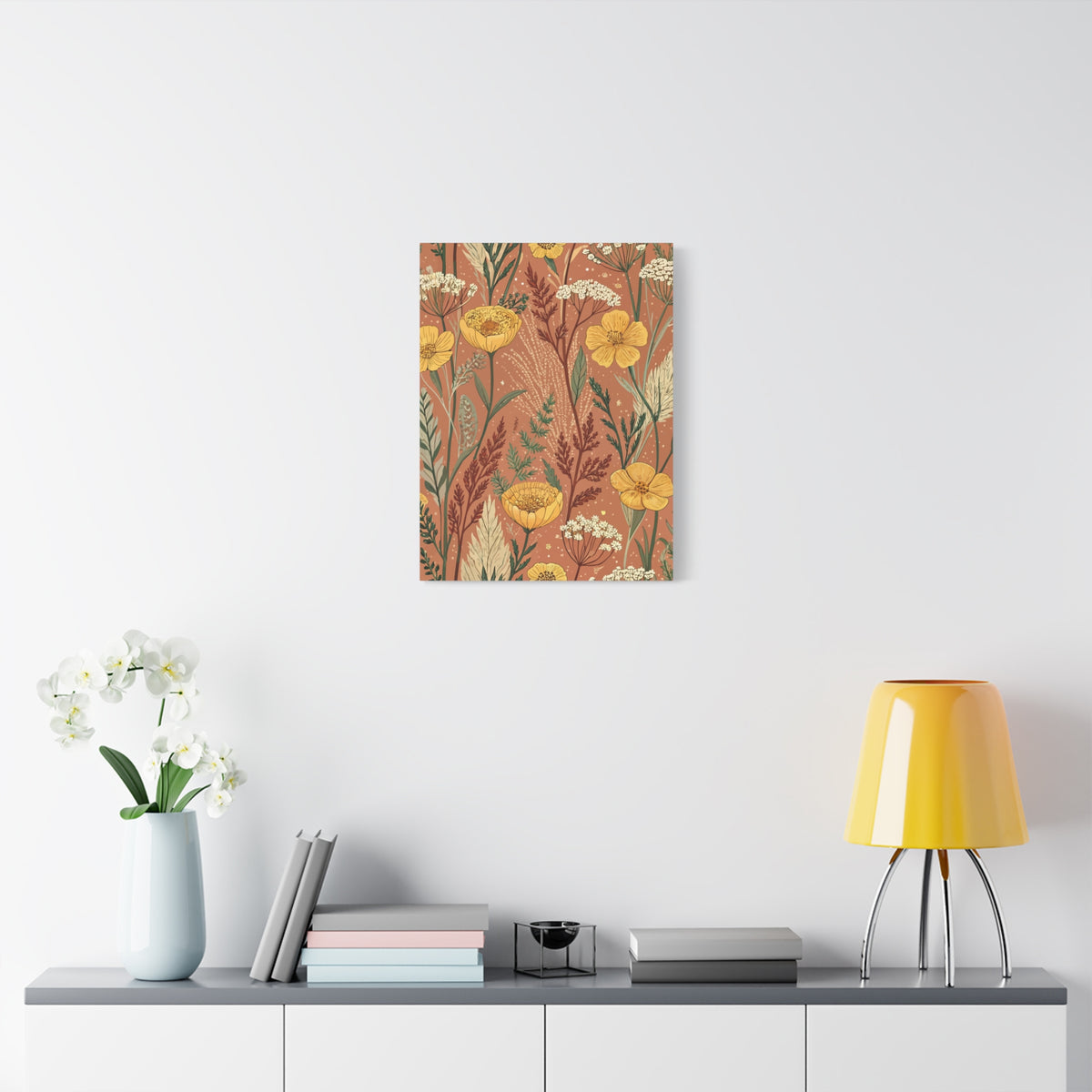 Wildflowers Pattern 038 - 18 in x 24 in Matte Canvas, Stretched, 1.25 in