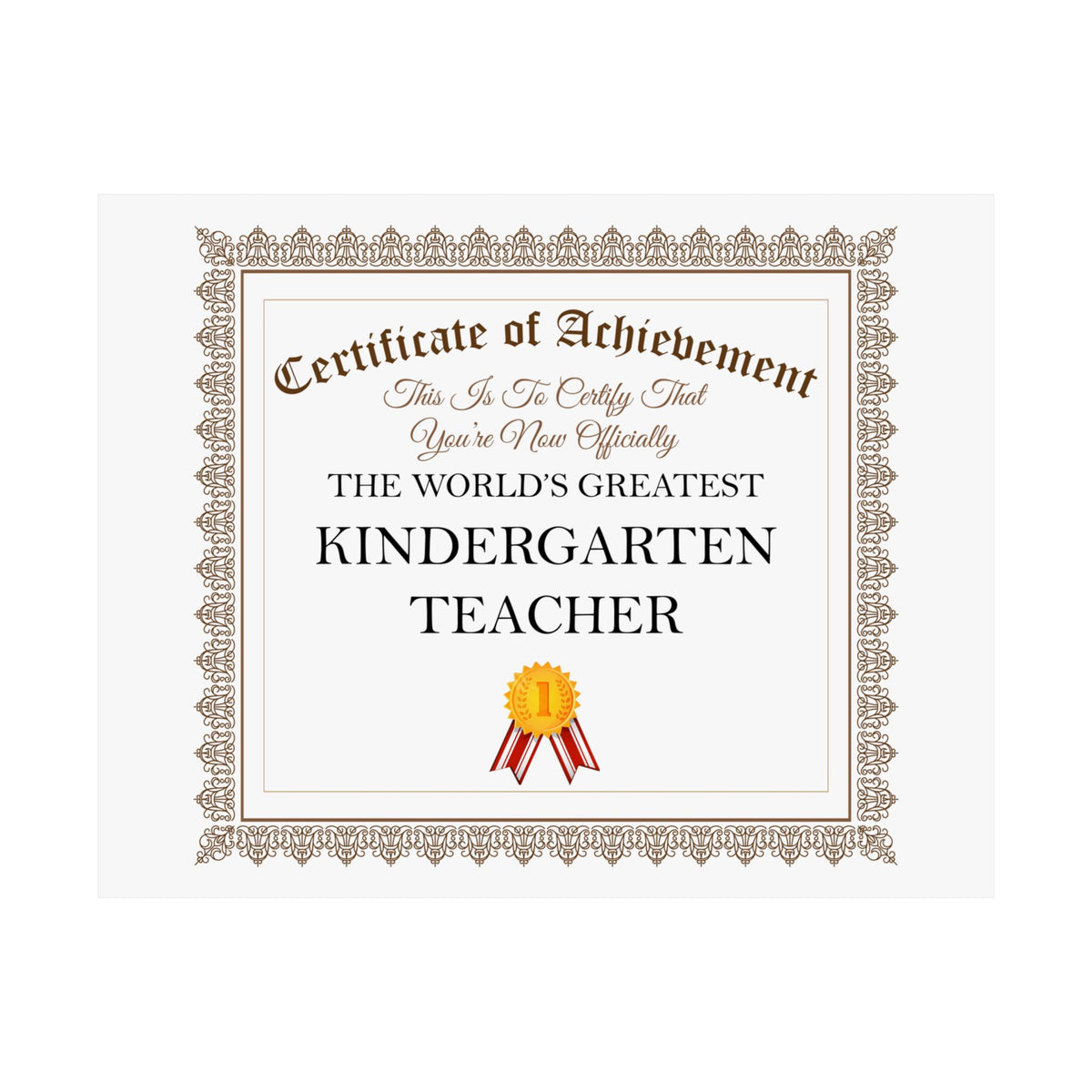 World's Greatest Kindergarten Teacher - 14 in x 11 in Matte Poster