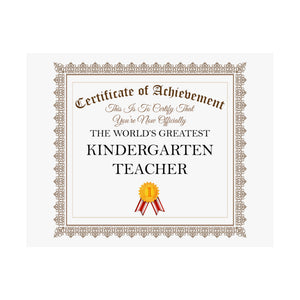 World's Greatest Kindergarten Teacher - 14 in x 11 in Matte Poster