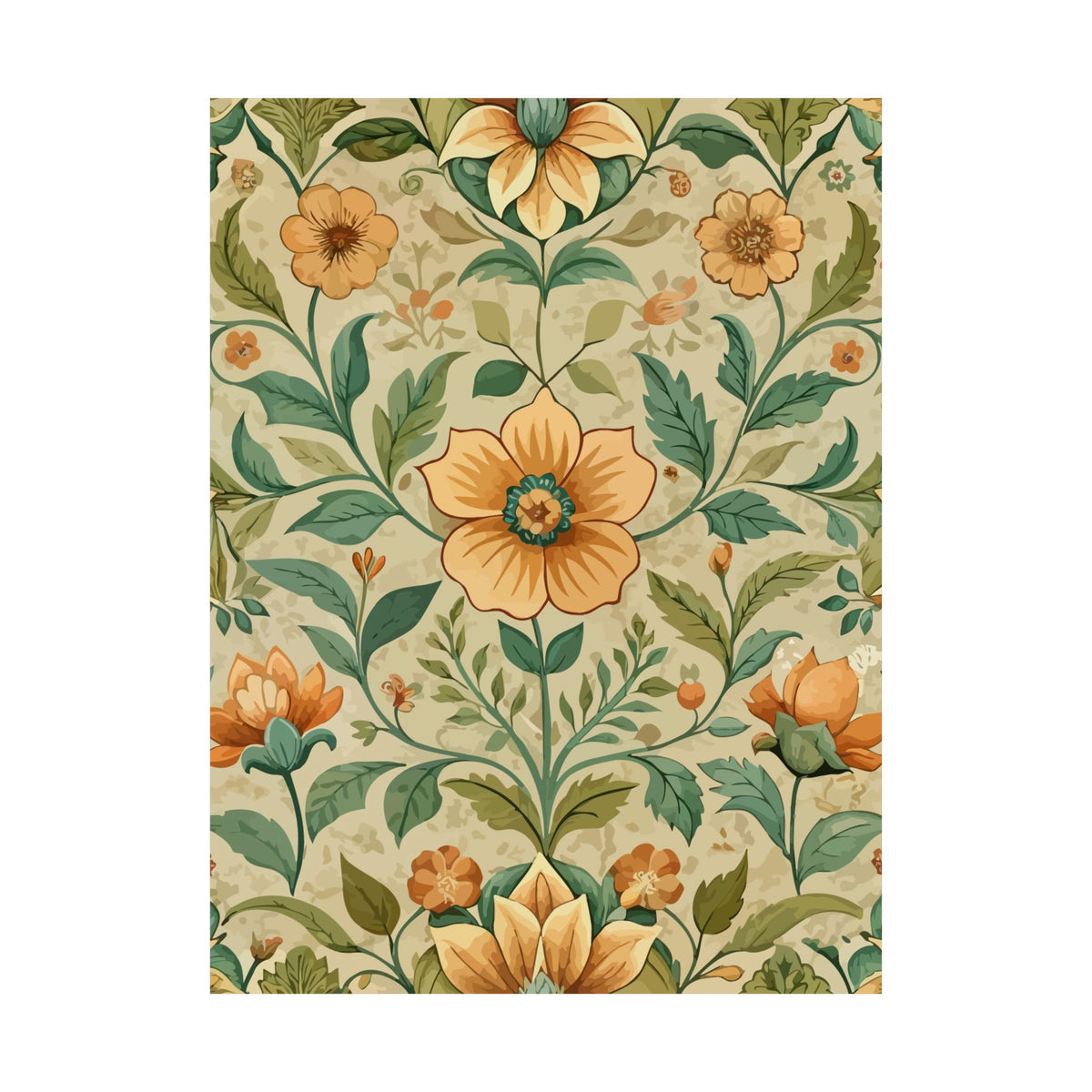 Folk Floral Pattern, Armenian Inspired 02 - 18 in x 24 in Matte Poster