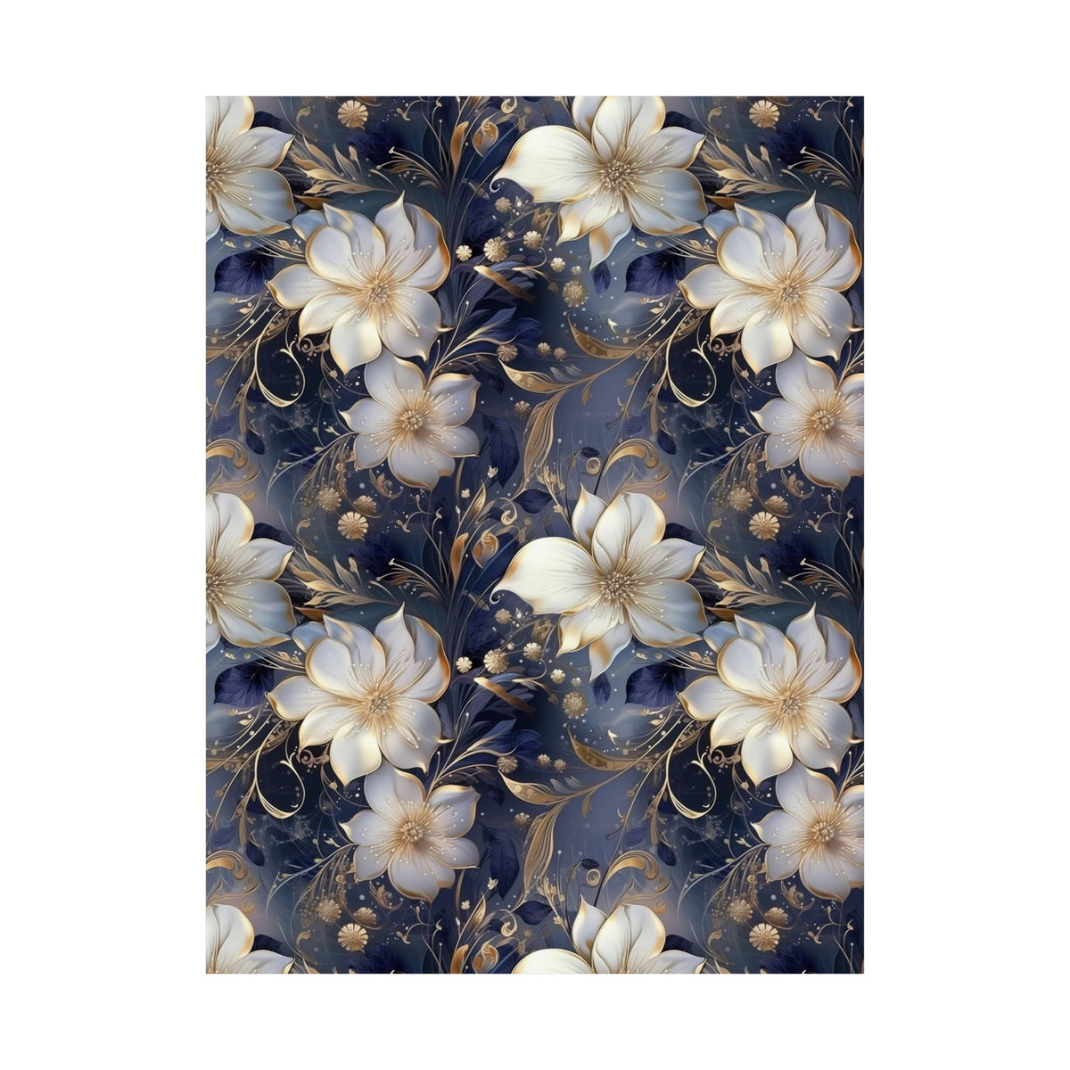Nocturnal Bloom Pattern 010 - 18 in x 24 in Matte Poster