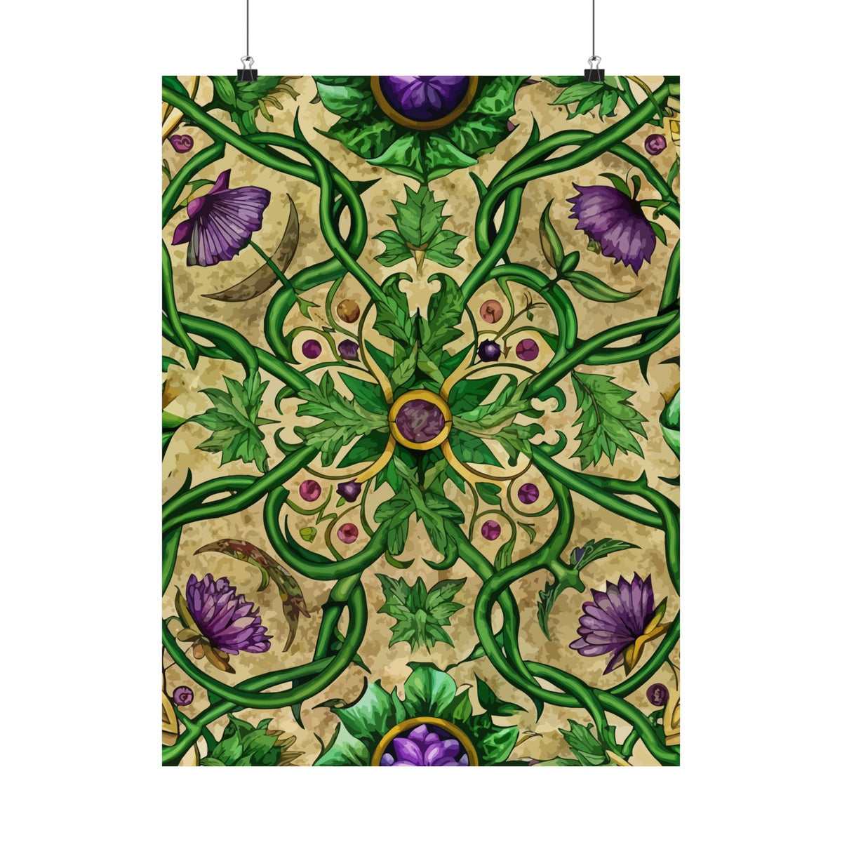 Folk Floral Pattern, Celtic Inspired 02 - 18 in x 24 in Matte Poster